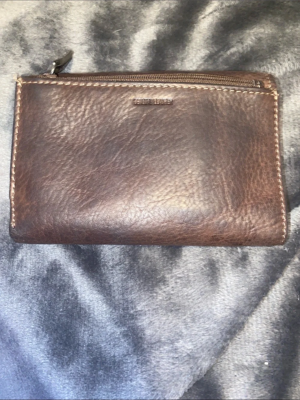 Fossil Brown Leather Trifold Wallet with Front Card Slots
